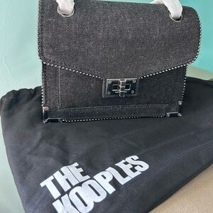 NWOT The Kooples Black Denim Studded Bag